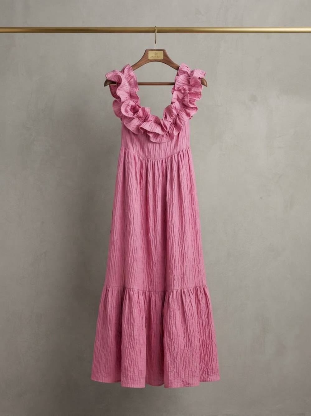 Hello Molly Pink Ruffle-Trim Maxi